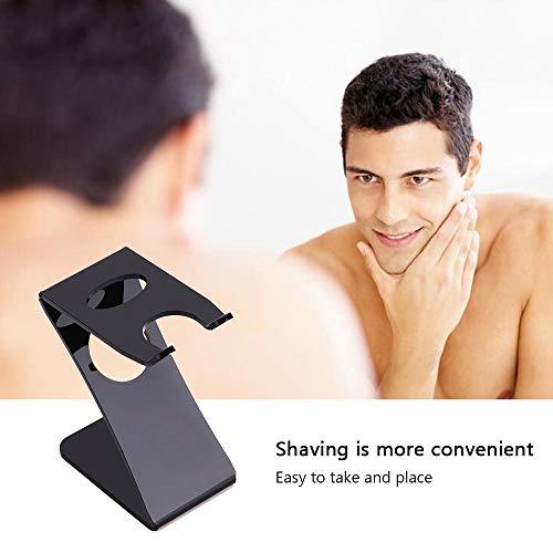 Sunbaca Suporte de escova de barbear de acrílico Suporte 2-em-1 Ferramenta de barbear de plástico pa