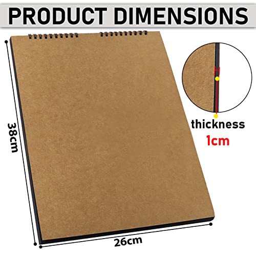 Image of Lakeer A3 (14X10 inch) Black Sketchbook 400 GSM Thick Paper Wireo Bound Hardboard Cover Acid Free 12 Sheets