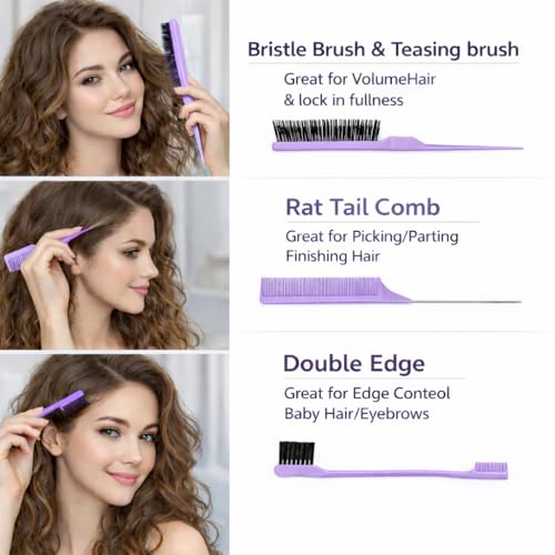 Image of Detangler Brush for Curly Hair, Lightweight Curly Hair Brush with Vented Design for Easy Glide, Effortlessly Detangles Without Pulling or Snagging, Suitable for All Wet and Dry Hair Types (Green)