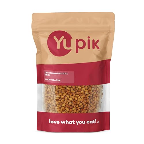Yupik Unsalted Roasted Soya Beans, 2.2 lb (35.2 oz), High Protein Snack, Vegan, Gluten-Free, Kosher, Nutty Flavor, Source of Fiber, Healthy Crunchy Snack