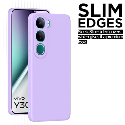 Image of Outlouders Back Cover for Vivo Y300 5G / Vivo V40 Lite 5G | Camera Protection | Durable Soft Matte Silicone Bumper Case (Purple)