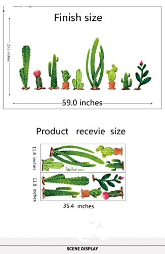 Xuhuyu Green Plants Wall Stickers Decals, Removable Peel And Stick Cactus Decal, Diy Art Mural Paper For Bedroom Nursery Office Store Corner Skirting Decals Decorations #TOP6