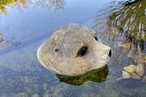 LB H&F Teichfigur SEEHUND Robbe Teichdeko Miniteich Gartenteich Dekofigur Garten Teich Dekotier Schwimmtier Schwimmfigur