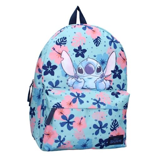 mybagstory - Mochila de ponto, cor azul para crianças, escola infantil, berçário, primário, mochila para menina, 39 cm, ideia de presente, azul, 39 cm, azul, 39 cm