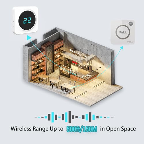 image for SINGCALL Restaurant Pager System Waiter Calling System Pagers and Beep