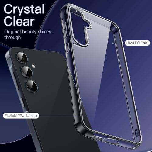 JETech Case for Samsung Galaxy A55 5G, Non-Yellowing Shockproof Bumper Protective Phone Cover, Anti-Scratch Hard PC Back (Black)