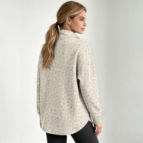 Quarter Zip Pullover Women Cheetah Leopard Comfy Pullover Sweatshirts - image 6