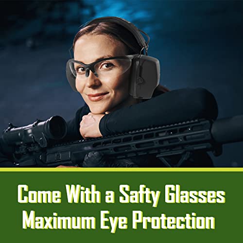 Prohear 056 30Db Highest Nrr Electronic Shooting Ear Protection Muffs, Sound Amplification 4 Times Noise Reduction Hearing Protector Earmuffs With Safety Eyewear Case Kit For Gun Range Hunting #TOP4