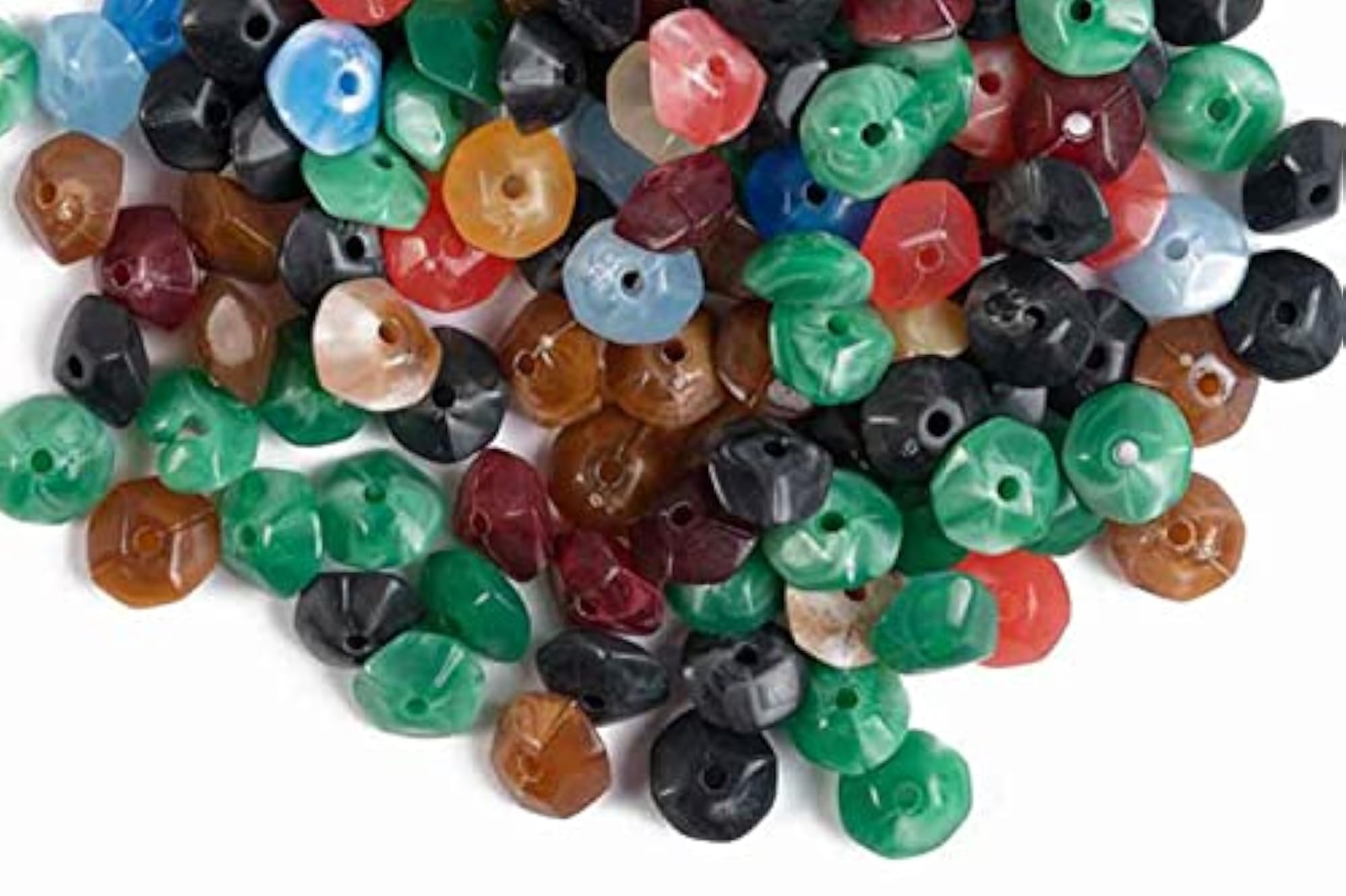 Multi Color Round Shape Plastic Beads for Jewellery Making, Pack of 50 Grams