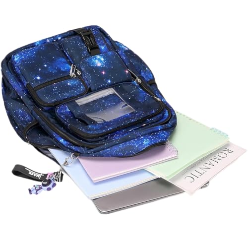 Image of MATMO Multi-Pocket Girls Boys School Backpack Kids Student Bookbag Travel Daypack (Royal Blue)