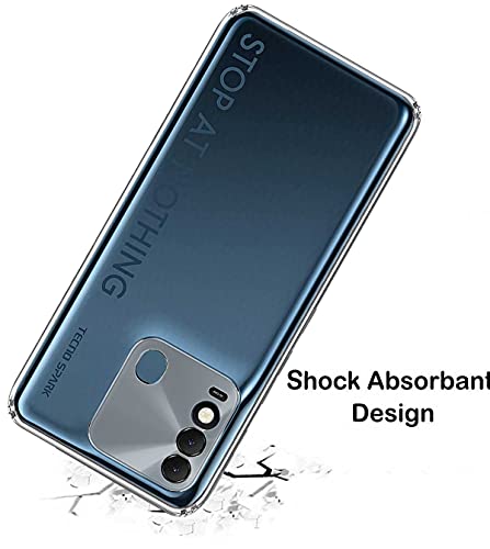 Image of Soft Flexible Silicone Back Cover Compatible with Tecno Spark 8, Transparent Case