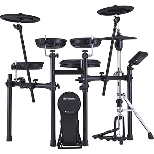 roland td-07kvx electronic v-drums kit  with vh-10 floating hi-hat and best-ever cymbals  bluetooth audio amp midi  40 free melodics lessons