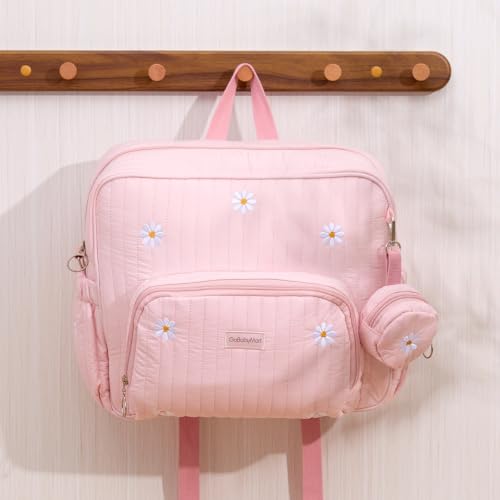 Image of GOBABYMART Diaper Bag Backpack with Changing Pad - Travel Baby Bag, Insulated Bottle Pockets, Stroller Straps