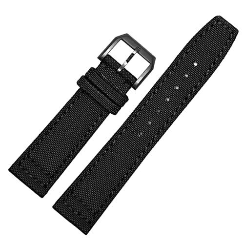 Correa para reloj IWC Pilot de nailon verde y negro resistente en 20, 21 y 22 mm 6