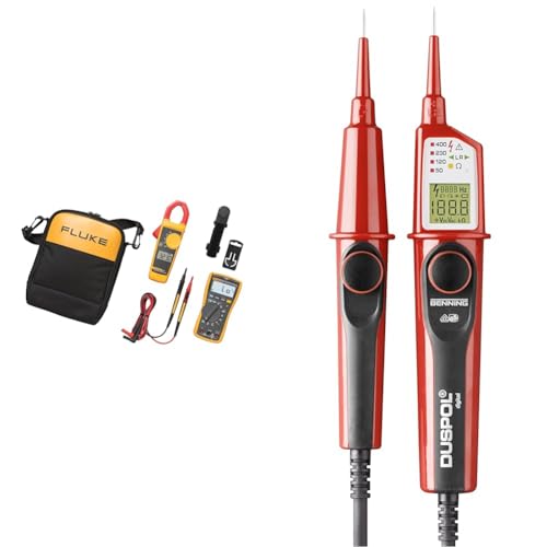 Fluke 117 Multimeter für Elektriker, Electrician Multimeter and Clamp Meter Combo Kit, 1 & BENNING DUSPOL digital Digitaler True RMS Spannungsprüfer