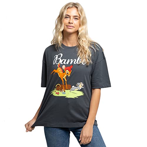 Disney Primavera de Bambi Camiseta, Carbón Oscuro, 42 para Mujer