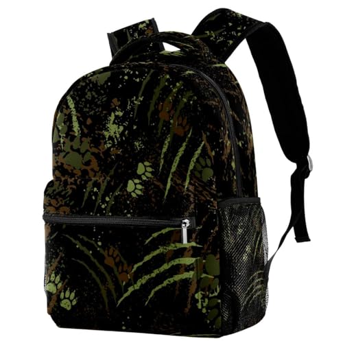 Sac à dos d'école pour adolescentes et adolescents motif pattes de tigre