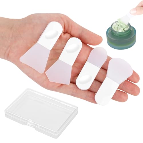 フェイスマスクアプリケーターブラシツール、ミニシリコンフェイスコスメティックスキンケアスパチュラ、マスク、フェイシャルマッドクレイマスク、アイマスク、ボディローション、クリーム4個