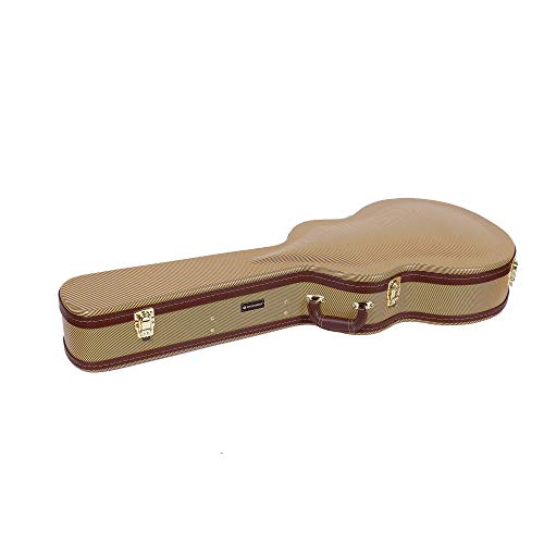 Image of Crossrock Hardshell Arch Top wood case fits OM, Martin 000 Guitars-Vinyl Tweed(CRW600OMTW)