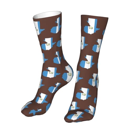 Flag Of Guatemala Map Casual Calf Socks for Men's and Women's Soft Comfortable Winter Warm4