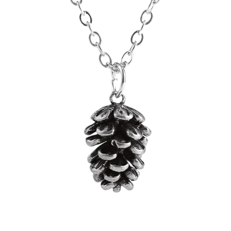925 Sterling Silver Vintage Pinecone Necklace For Women Men - Pine Cone Charms Pine Cone Necklace Jewelry Gifts For Women Men Pinecone Acorn Pendant Necklace With Chain