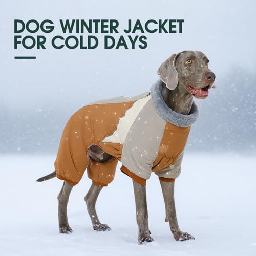 Kuoser Wasserdichter Hundemantel für Kleine Hunde - Wärmer, Winter, Mit Geschirr, Moden Hundejacke, Reflektierend für Kleine Hunde, Braun S