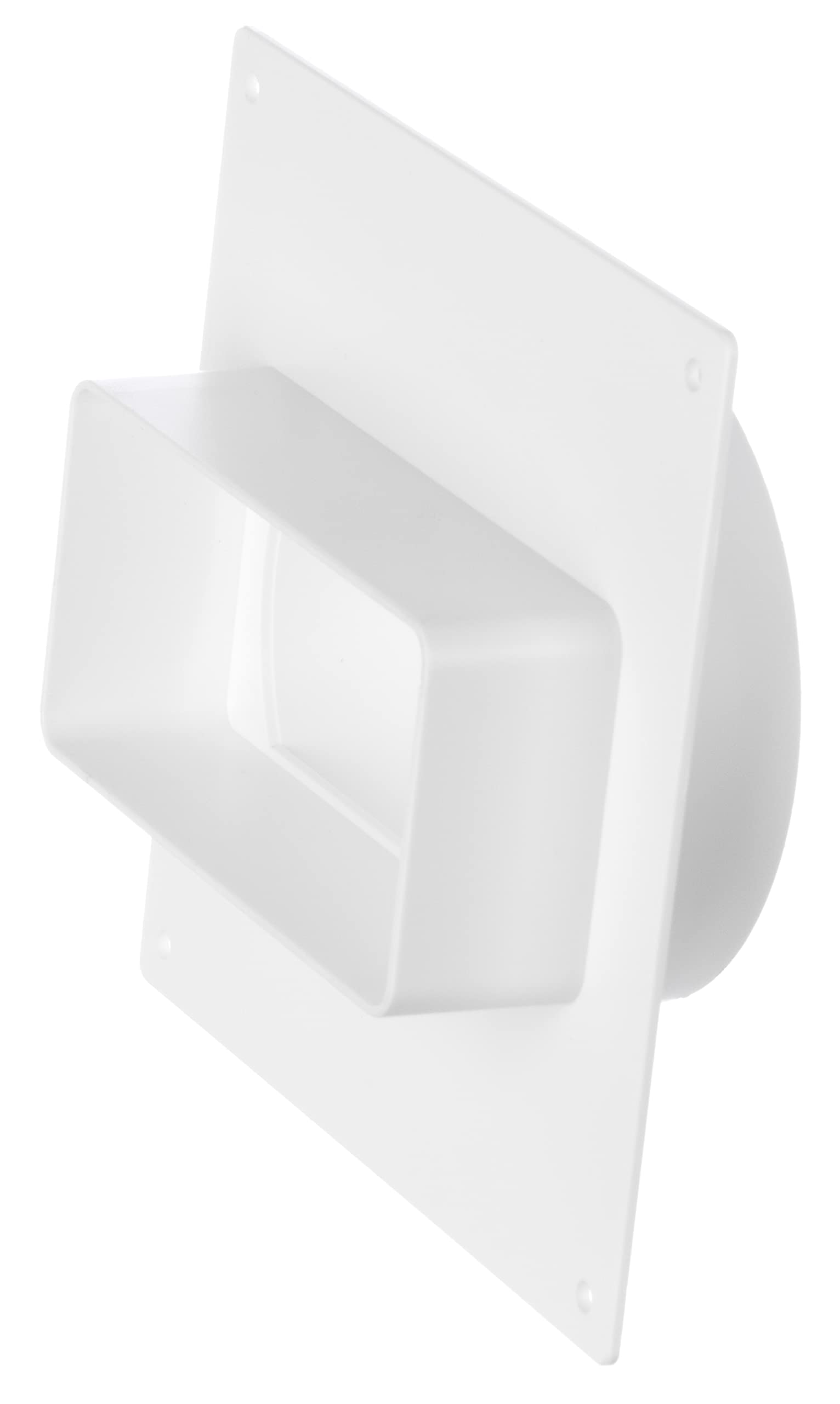 Lirast White 110X55mm To Ø100mm Rectangular To Round Ducting Adaptor With Flange - Connector Adapter
