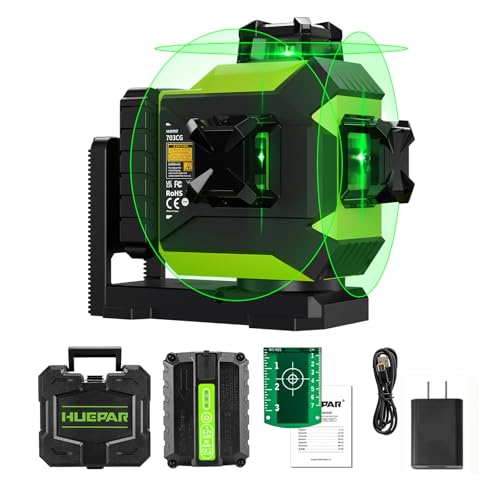 Huepar �v������ 3x360° ���[�U�[�n�o���� 12���t�����C�� �O���[�����[�U�[ �y�����␳���X�΃��[�h�ؑցz Type-C�[�d�Ή� �}�O�l�b�g���x�[�X ���邳�����@�\�t�� ���P�x ���g�[ �V��H�� �d�C�H�� 703CG