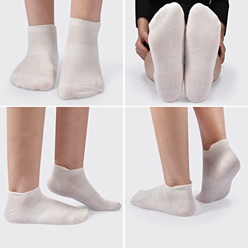 Image of ATBITER Ankle Socks Womens and Men Thin Athletic Running Low Cut No Show Socks With Heel Tab 6-12 Pairs | White Short Summer Athletic Running Yoga Pilates Workout Sneaker Socks Lightweight Non Slip Size 7-9 9-11