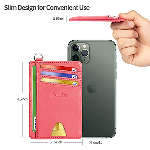 Image of Slim Minimalist Front Pocket Wallet, RFID Blocking Credit Card Holder Wallet with Detachable D-Shackle for Men Women