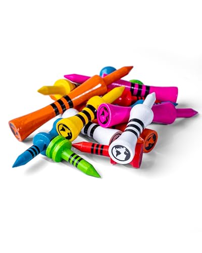 Green Swing Bamboo Golf Tees Mixed Sizes, Full Colour Edition, Mixed: 7 Different Sizes (5 of each) - Image 3