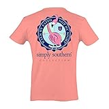 Simply Southern Preppy Short Sleeve T-Shirt - Flamingo Faith (Large)