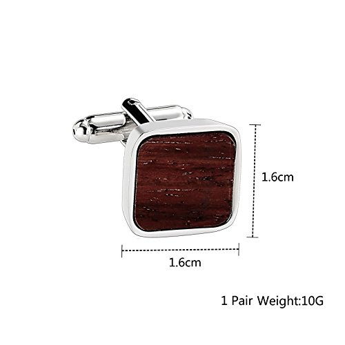 Mancuernillas cuadradas de acero inoxidable para hombres miniatura 2