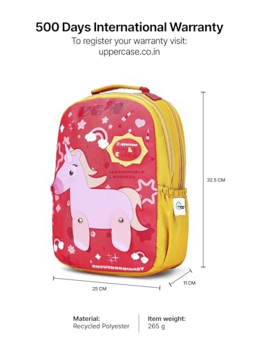 Image of uppercase Fantasy School Bag for Kids | Preschool Lightweight 9L Capacity Backpack for 3-5 Years Boys & Girls | Padded Comfortable Adjustable Shoulder Straps & Name Card | Spacious & Multiple Pockets