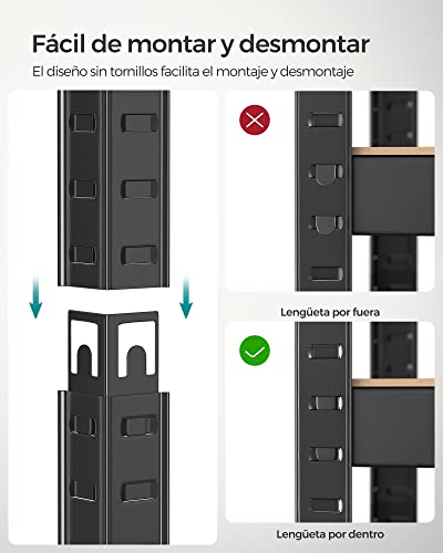 Miniatura 6 de Songmics Estantería Pesada De 5 Niveles, Juego De 2, Estantería De Acero, Montaje Rápido, Garaje, Almacén, Trastero, Carga De 650 Kg, 30 X 75 X 150 Cm, Negro Glr030b22