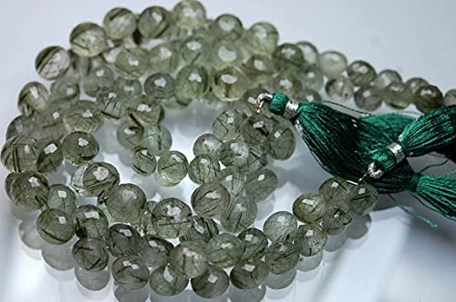 Quartz rutilé vert en perles oignons pour créer vos bijoux bohèmes de l'été