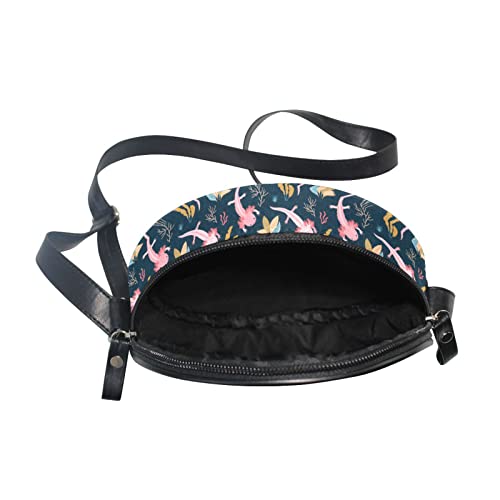 Compass World Map Round Crossbody Bag Canvas Messenger Purse2