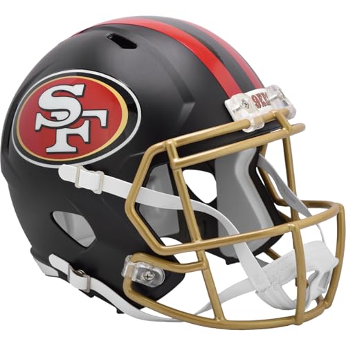 San Francisco 49ers Black 2025 Rivalries Riddell Speed Replica Full Size Football Helmet - NFL Replica Helmets