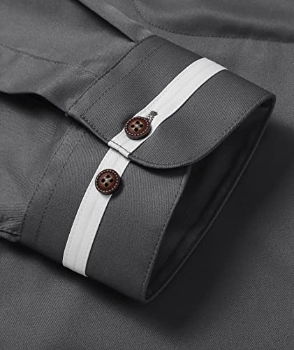 SWISSWELL Mandarin Collar Dress Shirt for Men Clergy Shirt Collarless Button Down Business Casual Shirts4