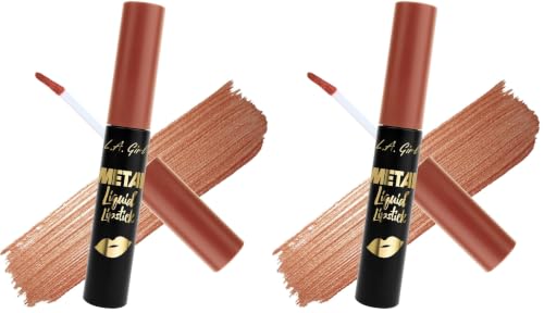 Image of L.A Girl Metal Liquid Lipstick, Polished, 7ml (Pack of 2)