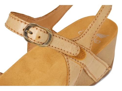 Image of Dansko Tiffani Wedge Sandal for Women - Cushioned, Contoured Footbed for All-Day Comfort and Support - Hook & Loop Strap with Buckle Detail - Lightweight Rubber Outsole