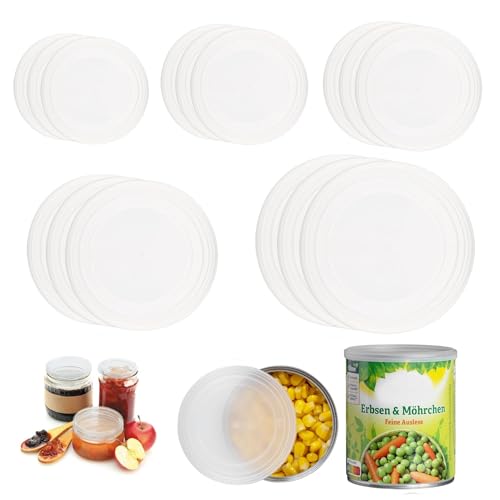 Dosendeckel, 15 Stück Konservendeckel in 5 Verschiedenen Grössen Konservendosen Deckel für Dosen Konservendosen Konservendeckel Universaldeckel für Lebensmittel/Tierfutter 400g Dosen / 800g Dosen...
