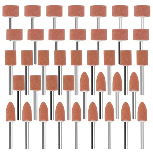 42 Pezzi Accessori per Smerigliatura in Ossido di Alluminio con Gambo da 1/8