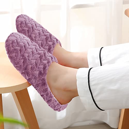 Slippers For Women Fuzzy Women's Slip-on Slipper Winter Warm Cozy Soft Lightweight Memory Foam Fall Indoor House Shoes3