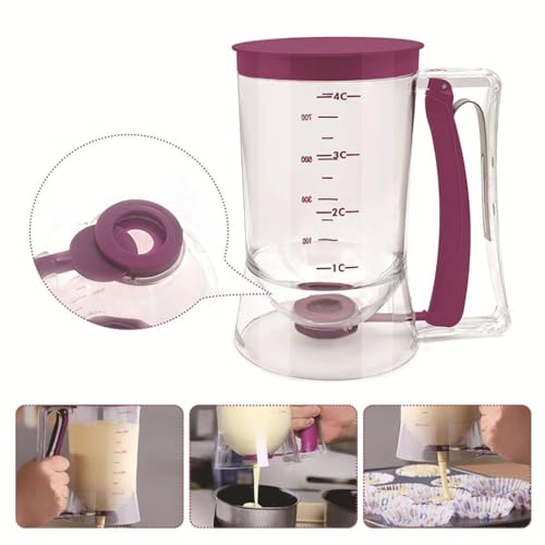 Pancake Batter Dispenser - Kitchen Baking Cake Batter Separator | Kitchen Batter Separator Tool | Precision Batter Dispenser with Measuring Label for Waffles, Pancakes, Muffins - Image 4
