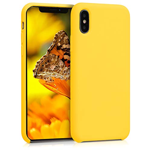 kwmobile Housse Compatible avec Apple iPhone X Coque - Housse de téléphone Protection Souple en TPU Silicone - Jaune radieux