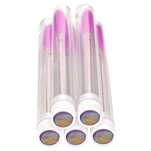 Mikinona 5個 試験管マスカラブラシ 化粧品 顔のメイクアップアプリケーター 眉スプーリー メイクアップ用品 makeup brush clean 化粧金具 まつ毛メイク用品 プラスチック