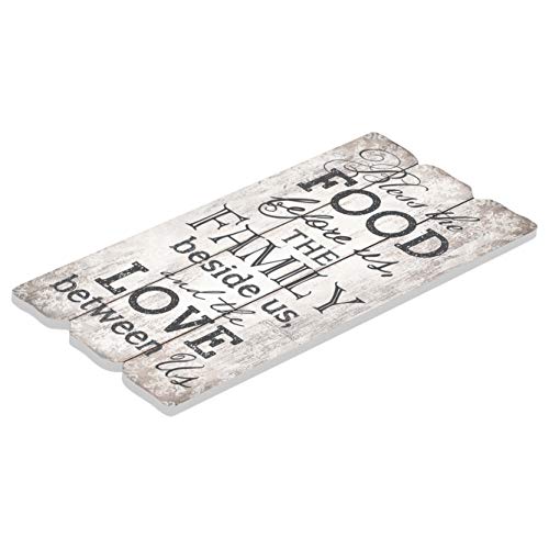 P. Graham Dunn Bless The Food Family and Love 12 x 6 Small Fence Post Wood Look Decorative Sign Plaque