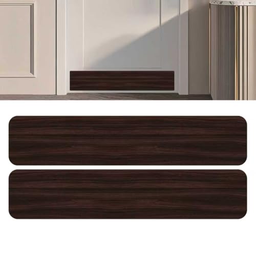 Image of Durable Cat & Dog Door Protector from Scratching - Anti-Scratch Guard for Interior/Exterior Doors, Stainless Steel Self-Adhesive Kick Plate (Black Walnut Woodgrain, 6"x30", 2-Pack)