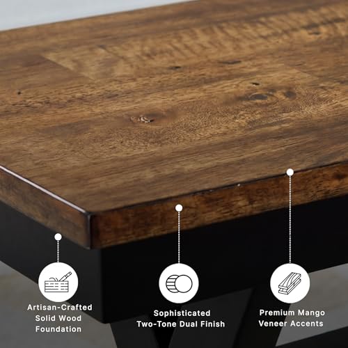 Image of Signature Design by Ashley 1-Piece Wood Dining Bench, 48 inch 2-Tone Farmhouse